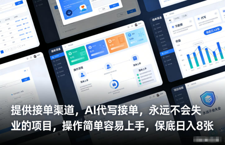 提供接单渠道，AI代写接单，永远不会失业的项目，操作简单容易上手，保底日入8张【揭秘】-hcnxn