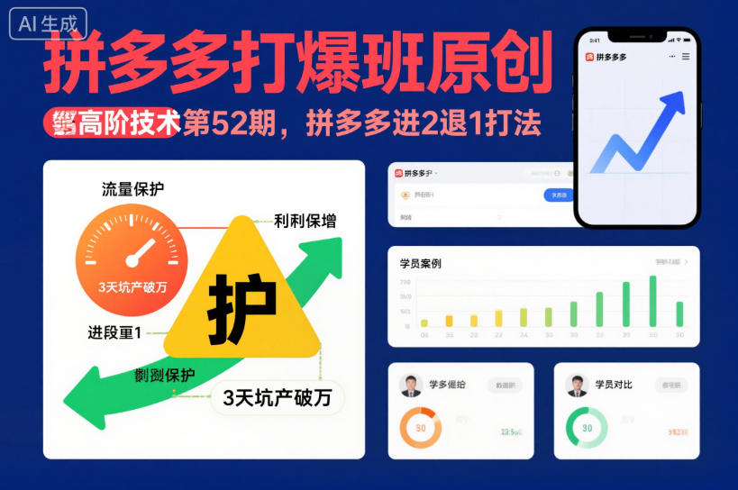 拼多多打爆班原创高阶技术第52期，拼多多进2退1打法-hcnxn