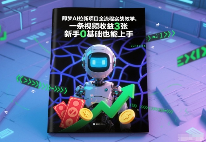 即梦AI拉新项目全流程实战教学，一条视频收益3张，新手0基础也能上手-hcnxn