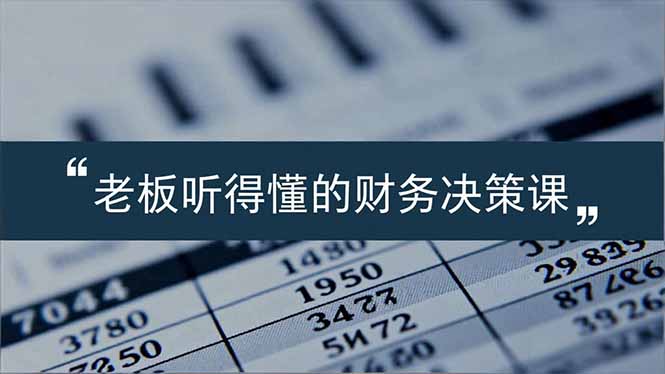 老板能听得懂的财务决策课，报表解读、数据洞察、风险识别，用财务驱动业务增长-hcnxn