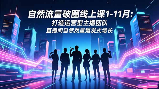 自然流量破圈线上课1-11月：打造运营型主播团队 直播间自然流量爆发式增长-hcnxn