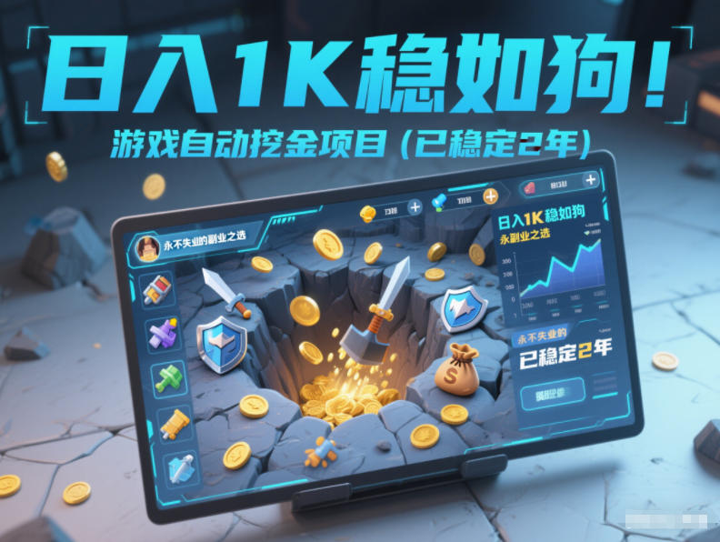 日入1K稳如狗！游戏自动挖金项目(已稳定2年)，永不失业的副业之选【揭秘】-hcnxn