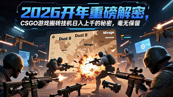2026开年重磅解密，CSGO游戏搬砖挂机日入上千的秘密，毫无保留-hcnxn