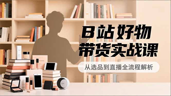 B站好物带货实战课，账号定位、选品拍摄、运营变现，全流程教学，实现UP主月入过万-hcnxn
