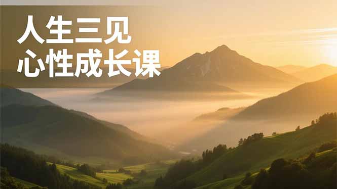 人生三见心性成长课，见天地众生自己，搞透人性安顿身心，活出清晰自我，内在富足无价-hcnxn