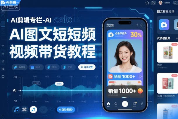 AI剪辑专栏-AI图文短视频带货教程-hcnxn