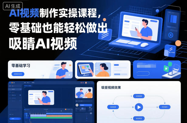 AI视频制作实操课程，零基础也能轻松做出吸睛AI视频-hcnxn