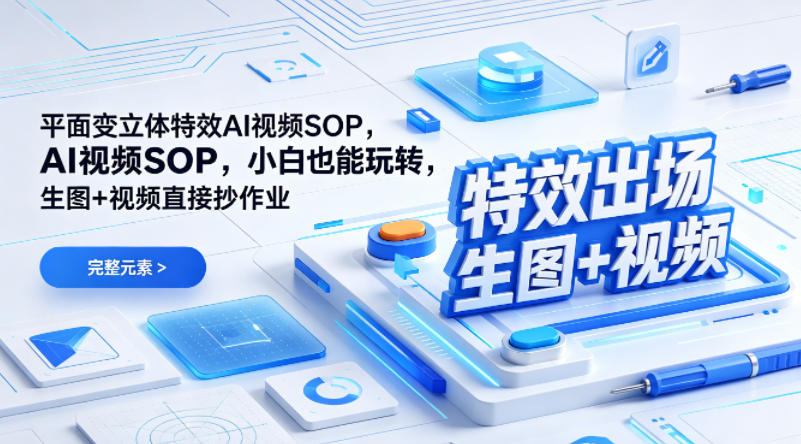 (特效出场)平面变立体特效AI视频SOP,小白也能玩转,生图+视频直接抄作业-hcnxn