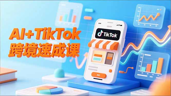 AI+TikTok跨境速成课，智能翻译、店铺定位、流程拆解，7天高效上线运营-hcnxn
