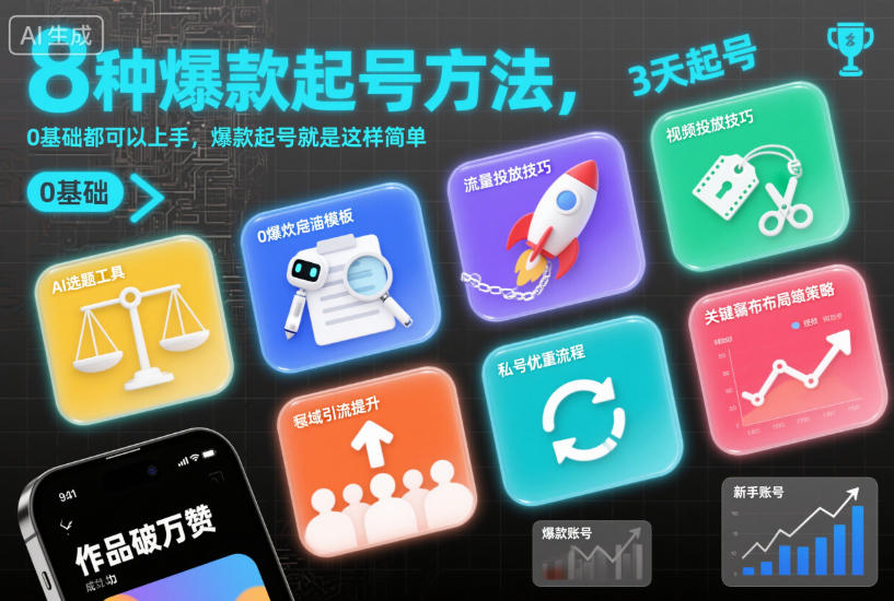 8种爆款起号方法，0基础都可以上手，爆款起号就是这样简单-hcnxn