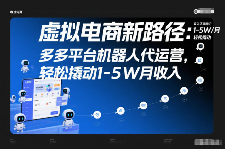 虚拟电商新路径：多多平台机器人代运营，轻松撬动1-5W月收入【揭秘】-hcnxn