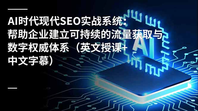 AI时代现代SEO实战系统：帮助企业建立可持续的流量获取与数字权威体系(英文授课+中文字幕-hcnxn