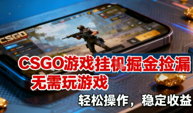 CSGO游戏挂G掘金捡漏，不需要玩游戏，操作简单，收益稳定【揭秘】-hcnxn