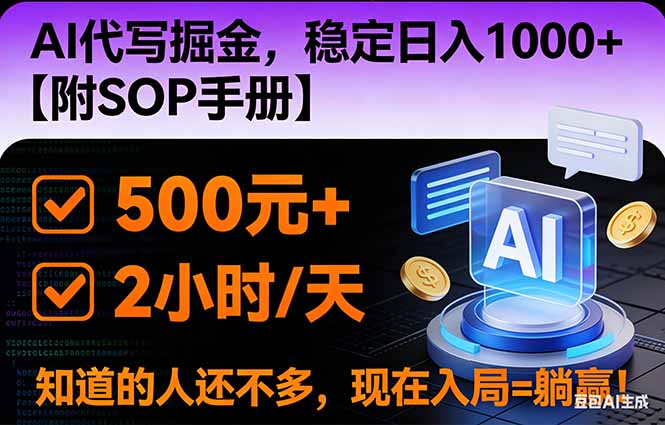 2026风口项目,AI代写掘金，稳定日入1000+，掌握核心技能【附SOP手册】-hcnxn