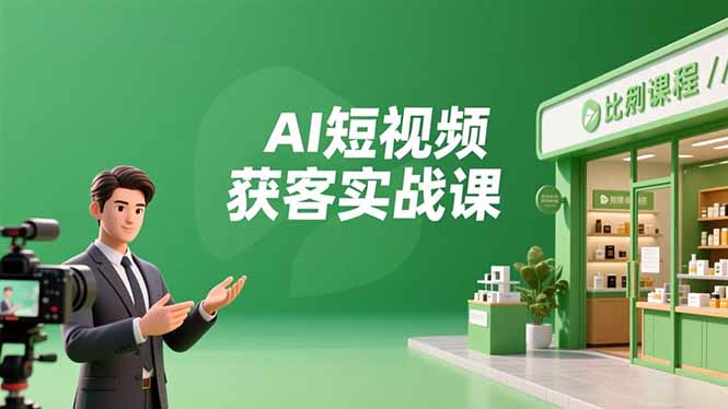 AI短视频获客实战课，数字人创作、实体行业应用、精准引流，30天获取客源月入6万+-hcnxn