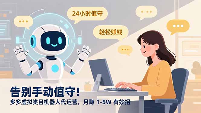 告别手动值守！多多虚拟类目机器人代运营，月赚 1-5W 有妙招-hcnxn