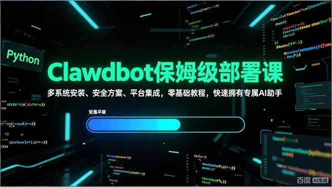 Clawdbot保姆级部署课，多系统安装、安全方案、平台集成，零基础教程，快速拥有专属AI助手-hcnxn