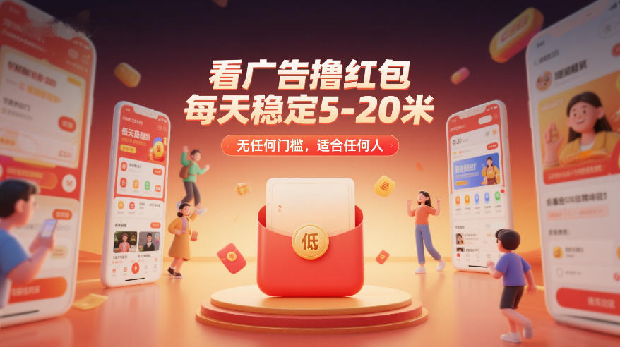 看广告撸红包，每天稳定5-20米，无任何门槛，适合任何人-hcnxn