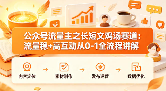 公众号流量主之长短文鸡汤赛道，流量稳+高互动，从0-1全流程讲解-hcnxn