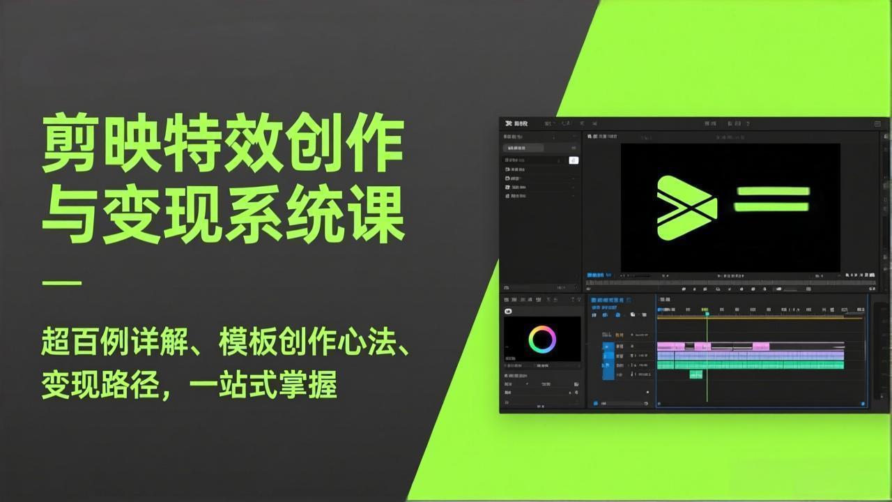 剪映特效创作与变现系统课，超百例详解、模板创作心法、变现路径，一站式掌握-hcnxn