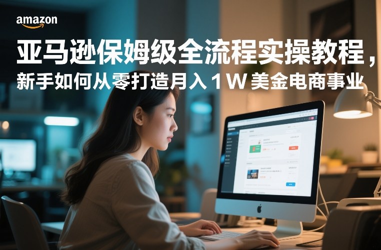 亚马逊保姆级全流程实操教程，新手如何从零打造月入1W美金电商事业-hcnxn