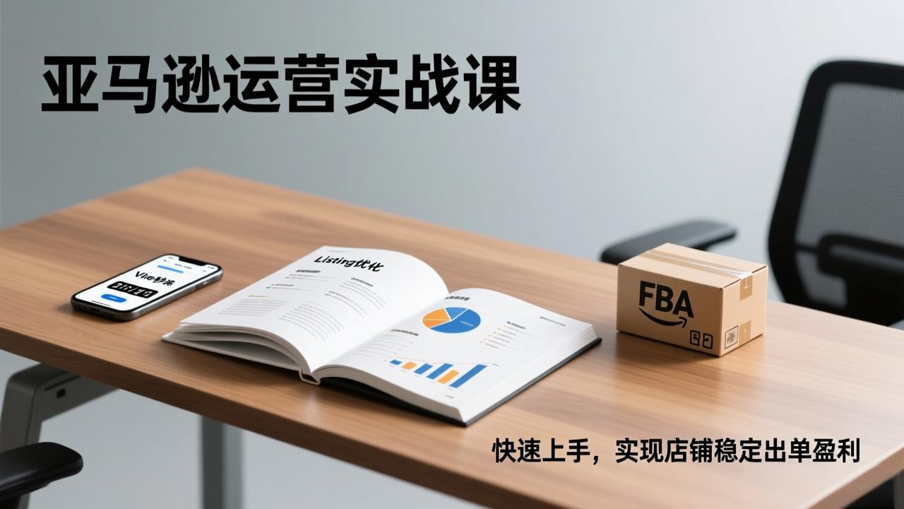 亚马逊运营实战课，Listing优化、Vine秒杀、FBA发货，快速上手，实现店铺稳定出单盈利-hcnxn