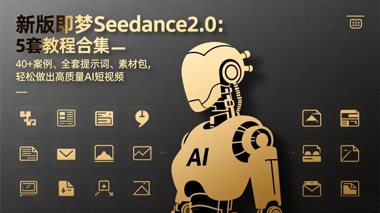 新版即梦Seedance2.0：5套教程合集，40+案例、全套提示词、素材包，轻松做出高质量AI短视频-hcnxn