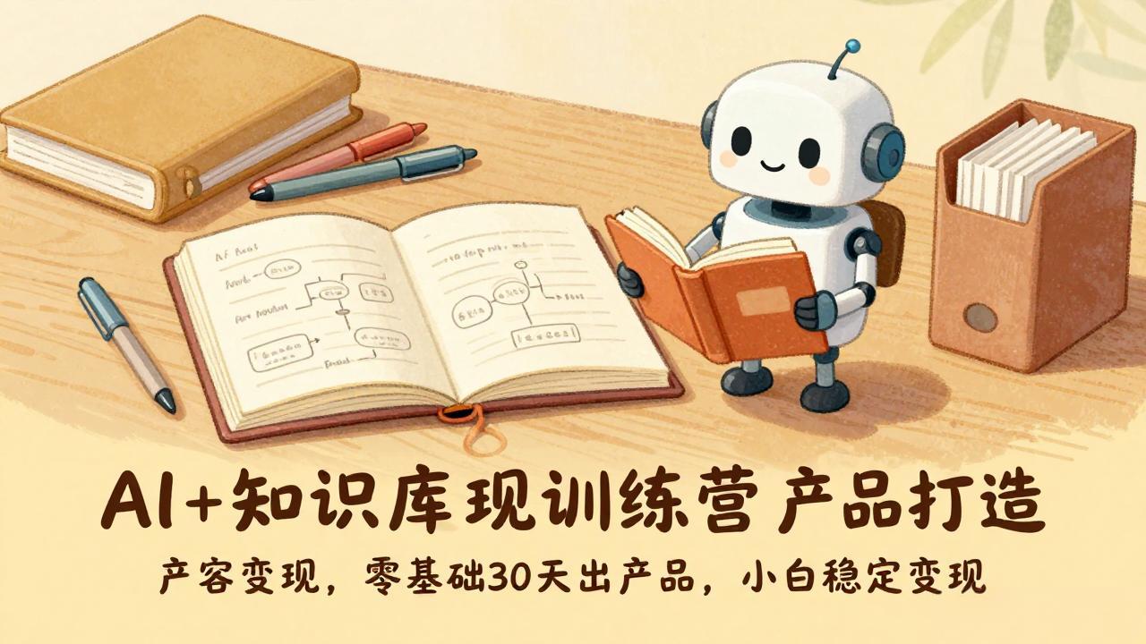 AI+知识库变现训练营，产品打造、内容创作、全平台变现，零基础30天出产品，小白稳定变现-hcnxn