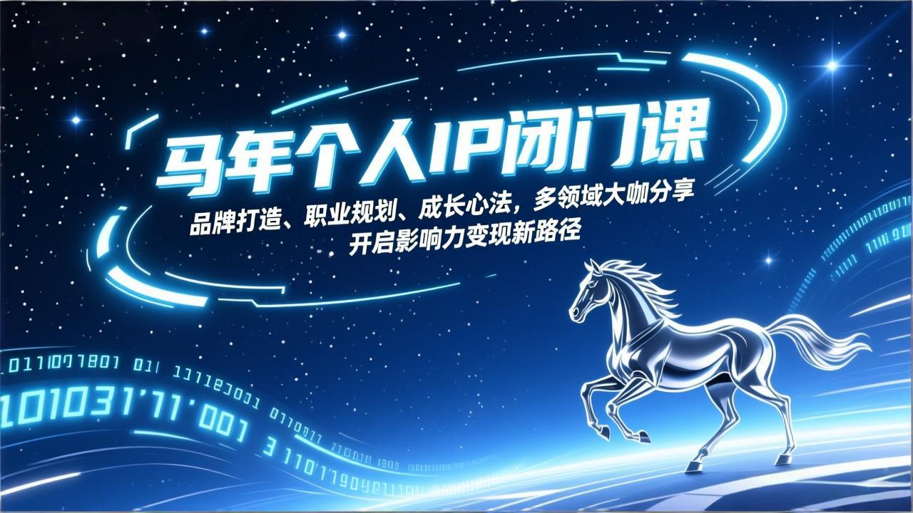 马年个人IP闭门课，品牌打造、职业规划、成长心法，多领域大咖分享，开启影响力变现新路径-hcnxn