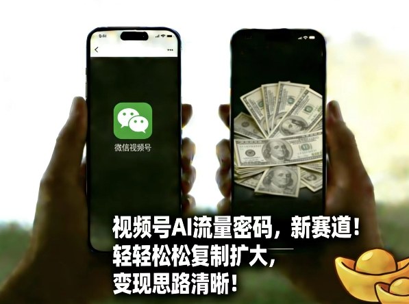 视频号AI流量密码新赛道，轻轻松松复制扩大，变现思路清晰-hcnxn