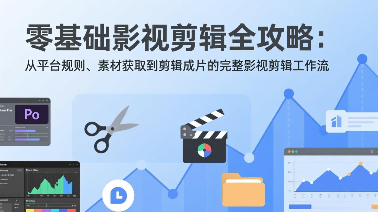 零基础影视剪辑全攻略：从平台规则、素材获取到剪辑成片的完整影视剪辑工作流-hcnxn