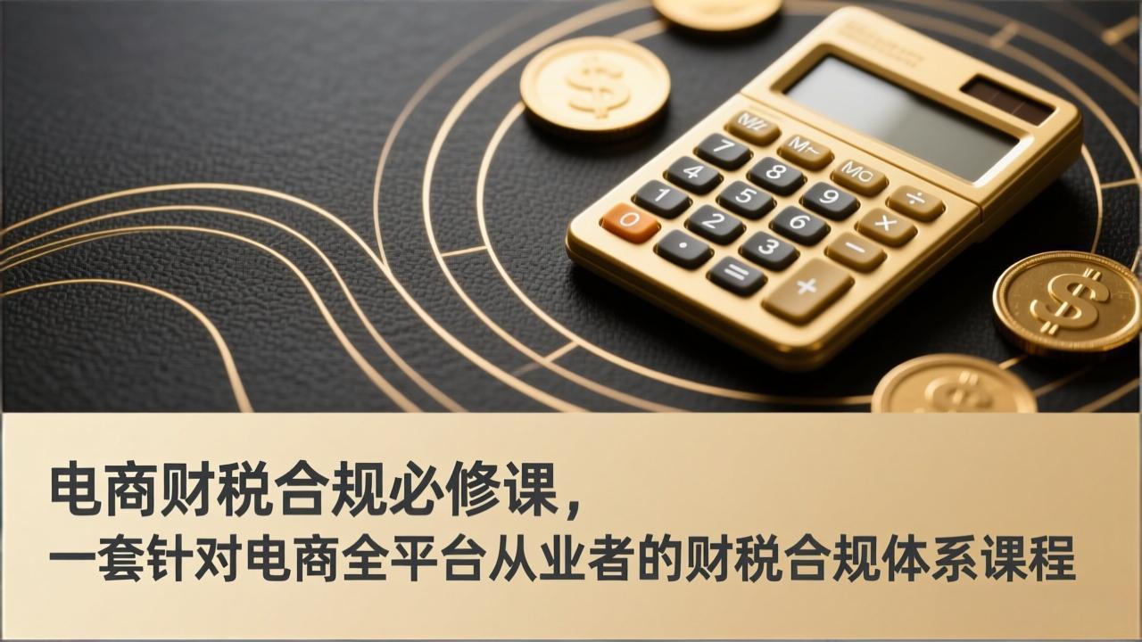 电商财税合规必修课，是一套针对电商全平台从业者的财税合规体系课程-hcnxn