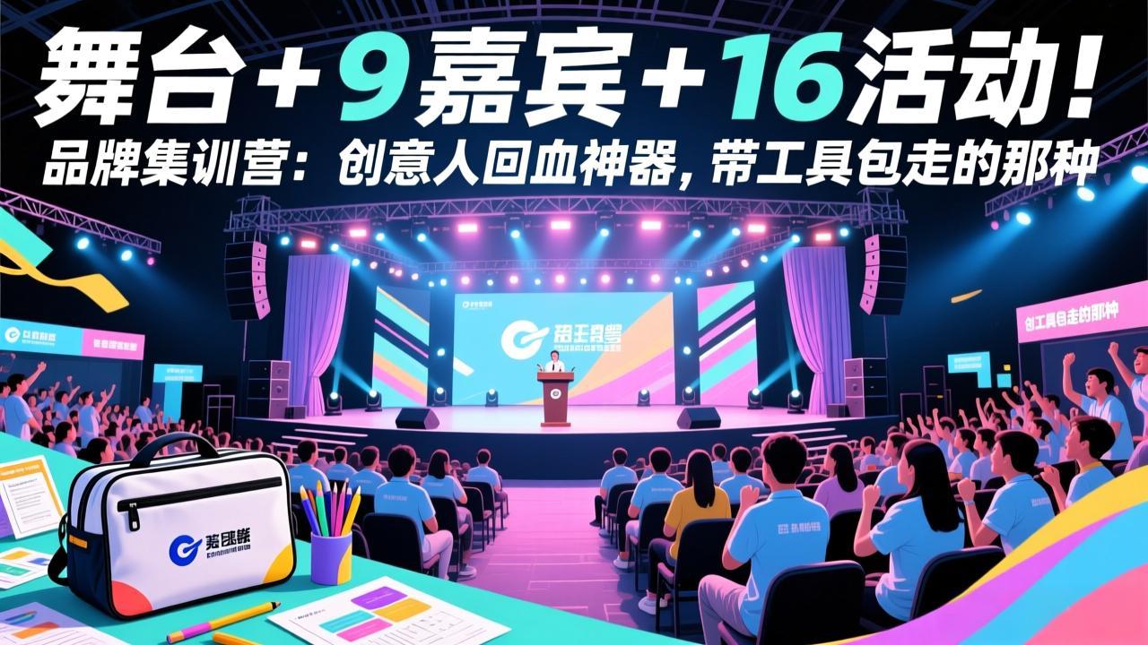 舞台 + 9 嘉宾 + 16 活动！品牌集训营：创意人回血神器，带工具包走的那种-hcnxn