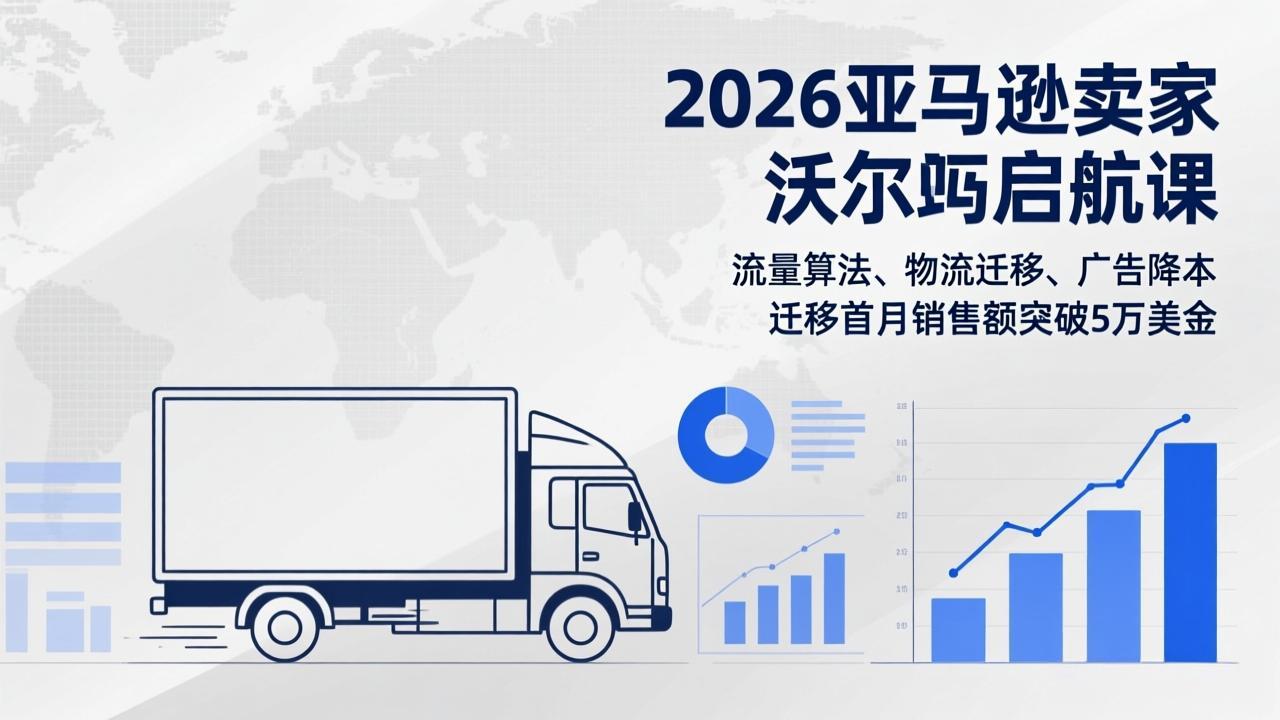2026亚马逊卖家沃尔玛启航课，流量算法、物流迁移、广告降本，迁移首月销售额突破5万美金-hcnxn