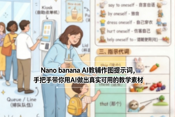 Nano banana AI教辅作图提示词，手把手带你用AI做出真实可用的教学素材-hcnxn