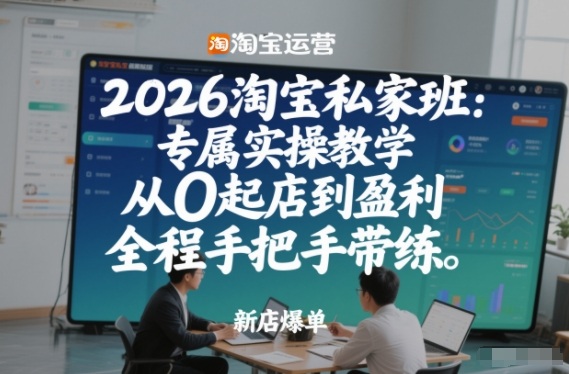 2026淘宝私家班：专属实操教学，从0起店到盈利，全程手把手带练(更新26年2月)-hcnxn