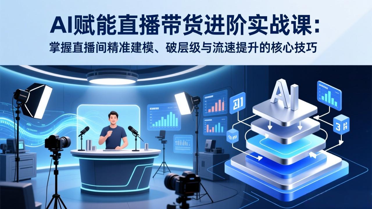 AI赋能直播带货进阶实战课：掌握直播间精准建模、破层级与流速提升的核心技巧-hcnxn