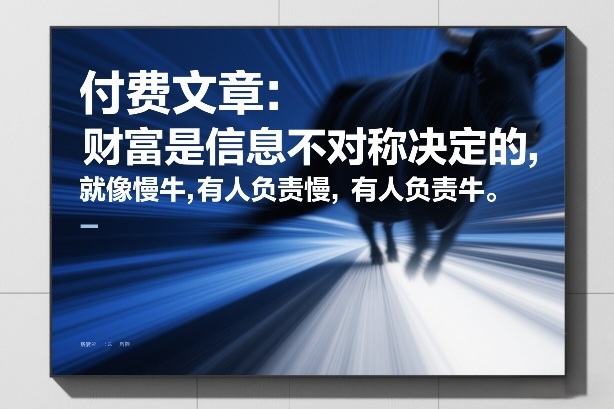 付费文章：财富是信息不对称决定的，就像慢牛，有人负责慢，有人负责牛-hcnxn