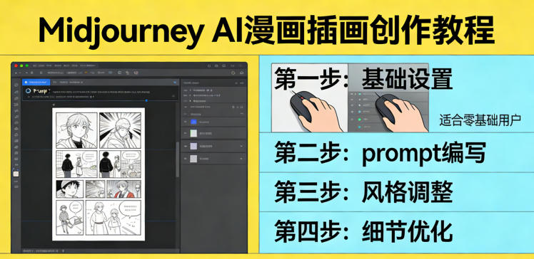 利用Midjourney AI人工智能轻松创作漫画插画教程，零基础创作完整漫画插画-hcnxn