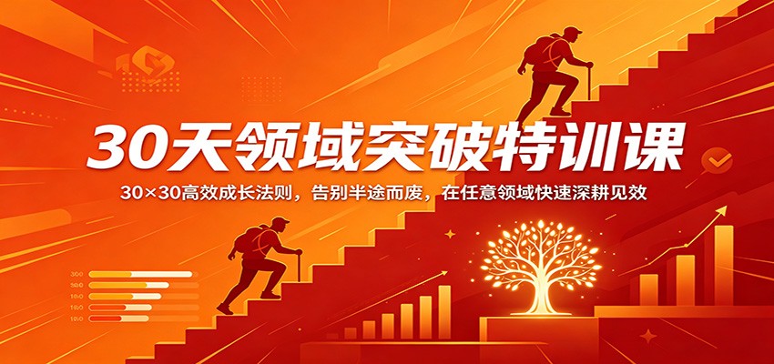 30天领域突破特训课：30×30高效成长法则，告别半途而废，在任意领域快速深耕见效-hcnxn
