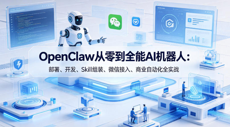 OpenClaw从零到全能AI机器人：部署、开发、Skill组装、微信接入、商业自动化全实战-hcnxn