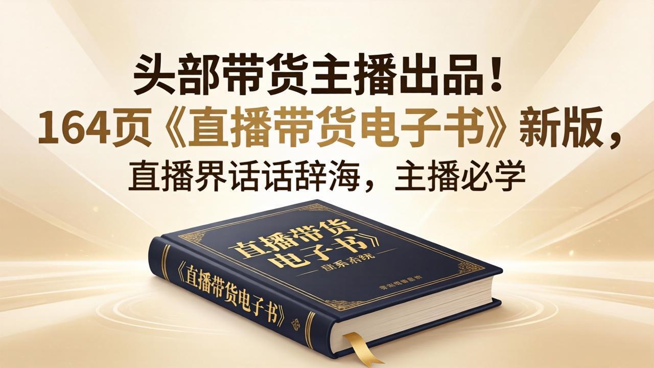 头部带货主播出品！164页《直播带货电子书》新版，直播界话术辞海，主播必学-hcnxn