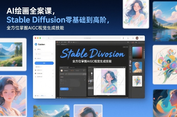 AI绘画全案课，Stable Diffusion零基础到高阶，全方位掌握AIGC视觉生成技能-hcnxn
