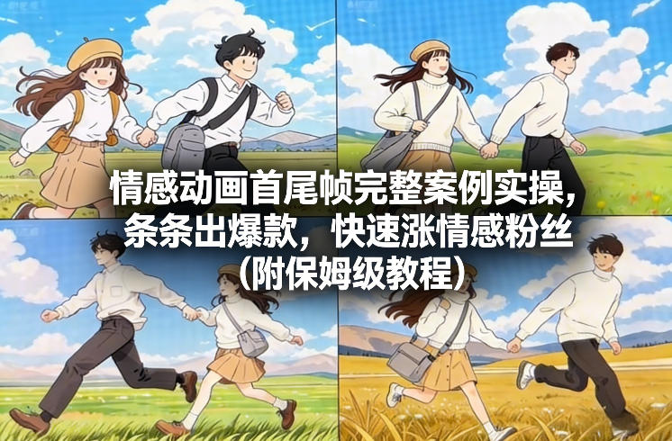 情感动画首尾帧完整案例实操，条条出爆款，快速涨情感粉丝(附保姆级教程)-hcnxn