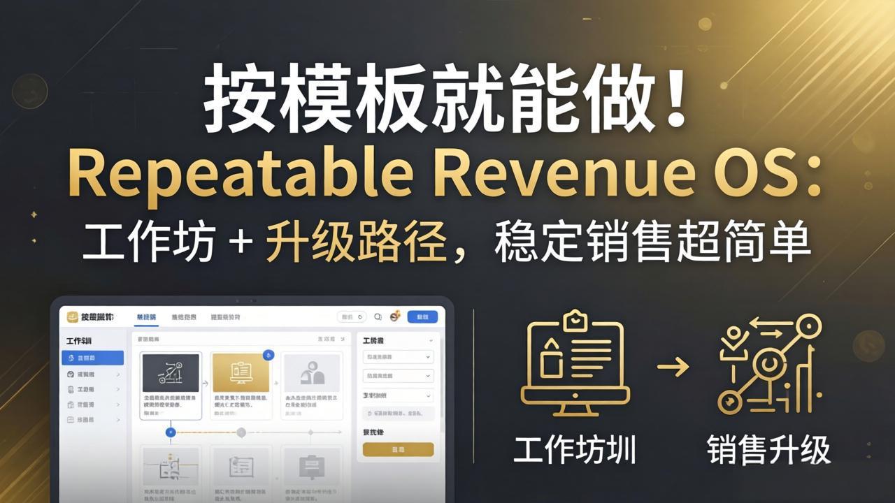 按模板就能做！Repeatable Revenue OS：工作坊 + 升级路径，稳定销售超简单-hcnxn