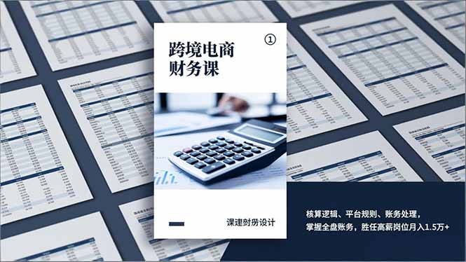 跨境电商财务课，核算逻辑、平台规则、账务处理，掌握全盘账务，胜任高薪岗位月入1.5万+-hcnxn
