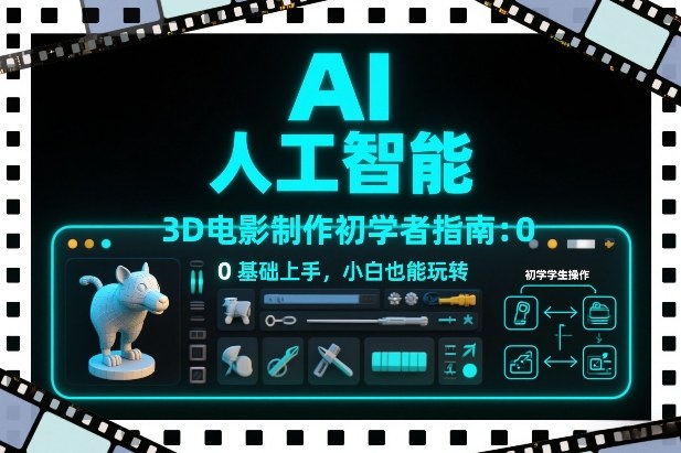 AI人工智能3D电影制作初学者指南：0基础上手，小白也能玩转-hcnxn