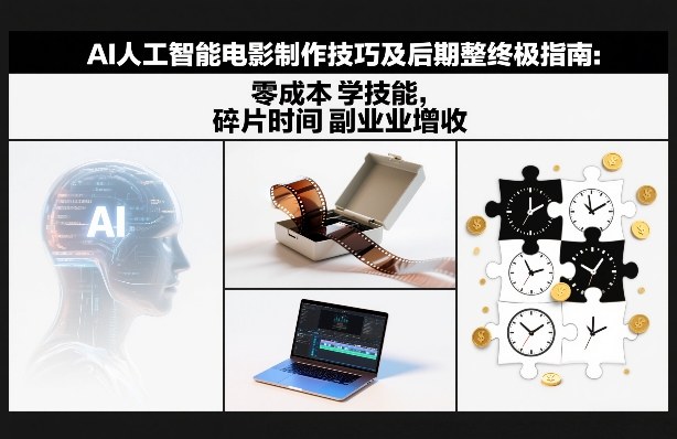 AI人工智能电影制作技巧及后期完整终极指南：零成本学技能，碎片时间副业增收-hcnxn