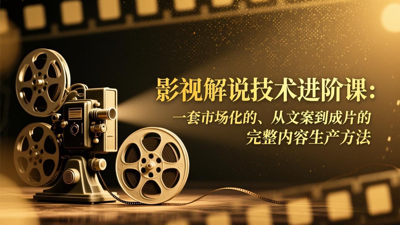 影视解说技术进阶课：一套市场化的、从文案到成片的完整内容生产方法-hcnxn