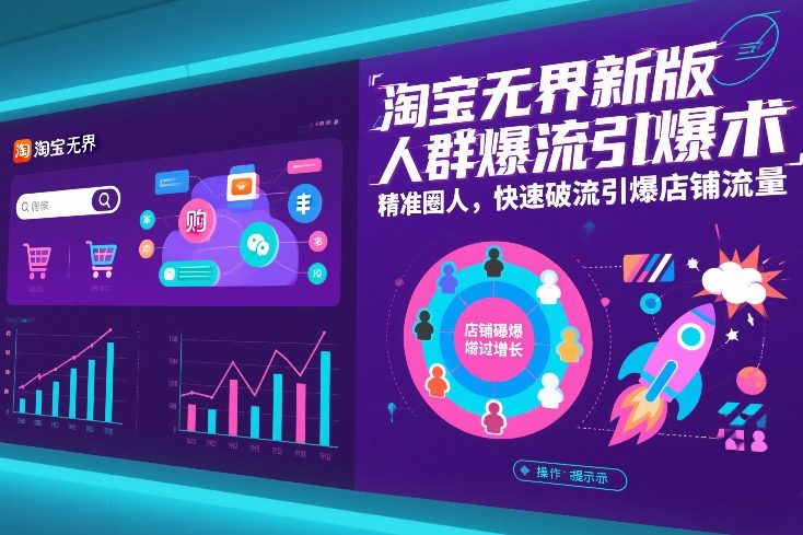 淘宝无界新版人群爆流引爆术，精准圈人，快速破流引爆店铺流量-hcnxn
